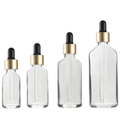 5/10/15/20/30/50/100ml Clear Glass Dropper Bottle for Essential Oils Dripper Ear Eye Drop Refillable Bottle Aromatherapy