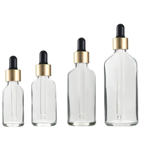 Imagen 1 del producto Botella cuentagotas de vidrio transparente de 5/10/15/20/30/50/100ml para aceites esenciales, gotero para oreja, botella recargable para aromaterapia