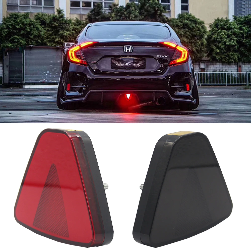 Dynamic Flow F1 Style Led Brake Stop Light Triangle LED Rear Tail Light Reverse Safety Strobe Lamp for Car Auto Motorcycle 12V