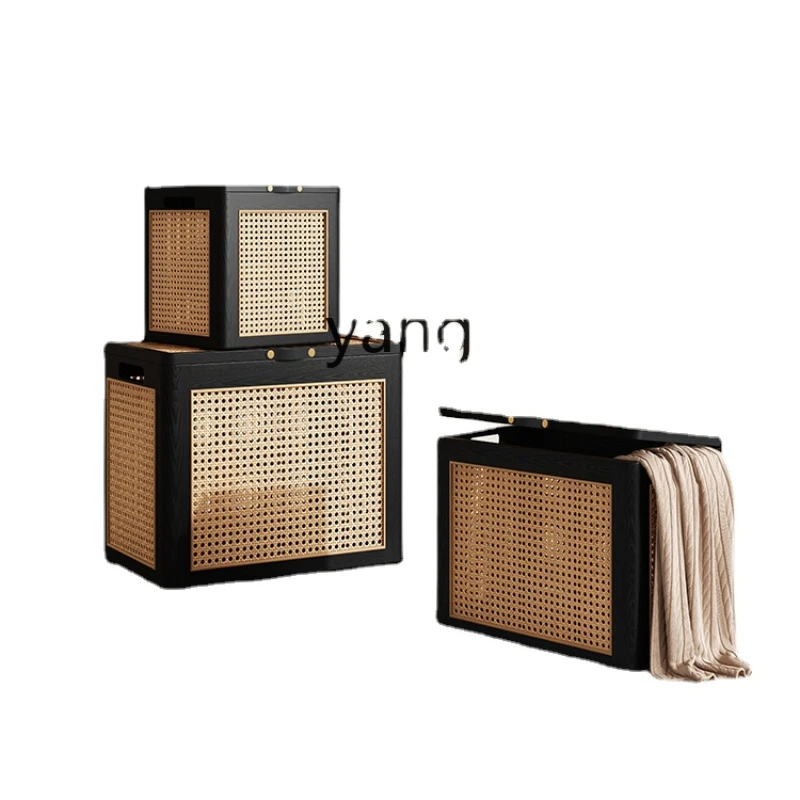 

CX Solid Wood Rattan Storage Box Creative Storage Storage Stool B & B Quiet Style