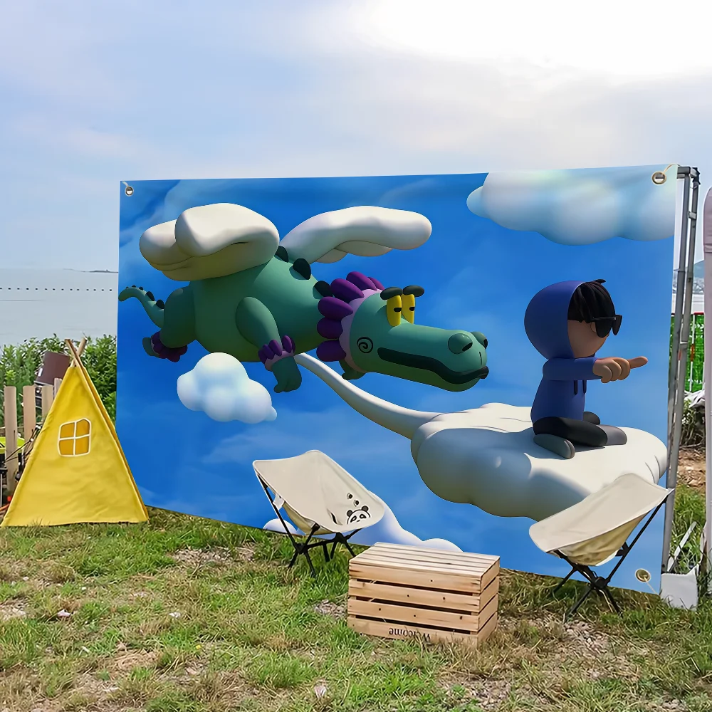 J-Junior H علم المغني الساخن للتخييم في الهواء الطلق بار نزهة حفلة ديكور المنزل الحلي راية