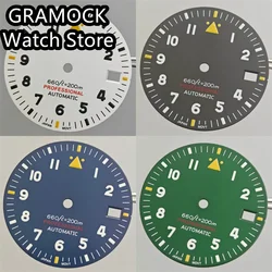 GRAMOCK 29mm Pilot Watch Dial Black White Blue Green Sterile Dial Wristwatch Accessories Parts Fit NH35 NH36 Automatic Movement