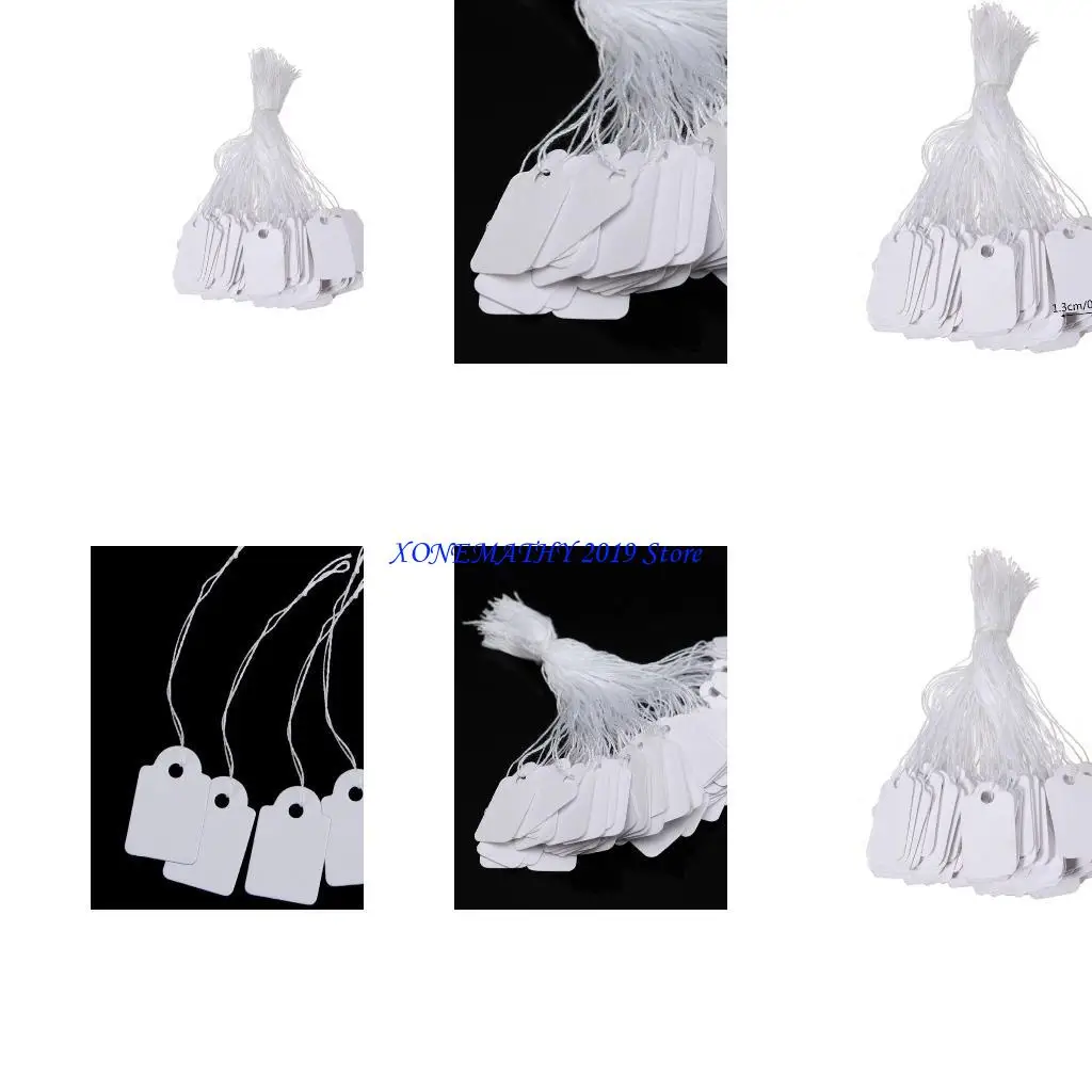 F42F 500x علامات سعر المجوهرات مع سلسلة علامات العلامات المرفقة عرض علامات الملابس علامات عرض تسمية أسعار الورق