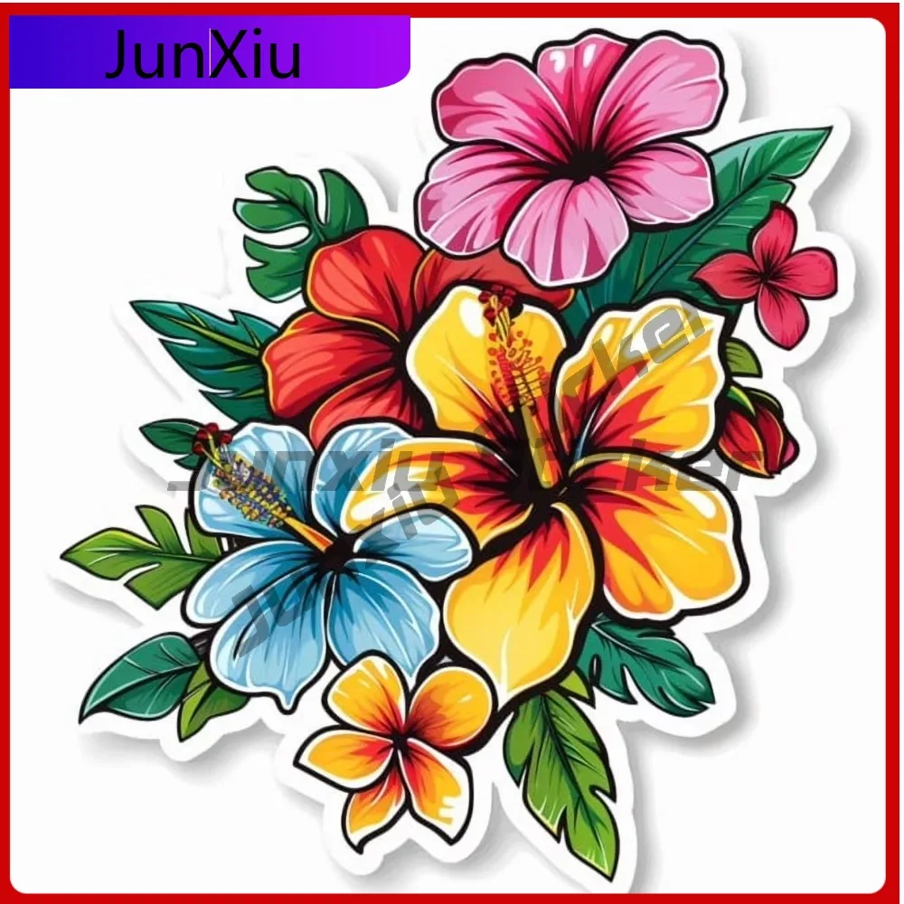 

Hawaiian Floral Beautiful Tropical Cute Car Laptop Window Bumper Waterproof Vinyl Decal Gift Cool Unique Vintage Trendy Cute