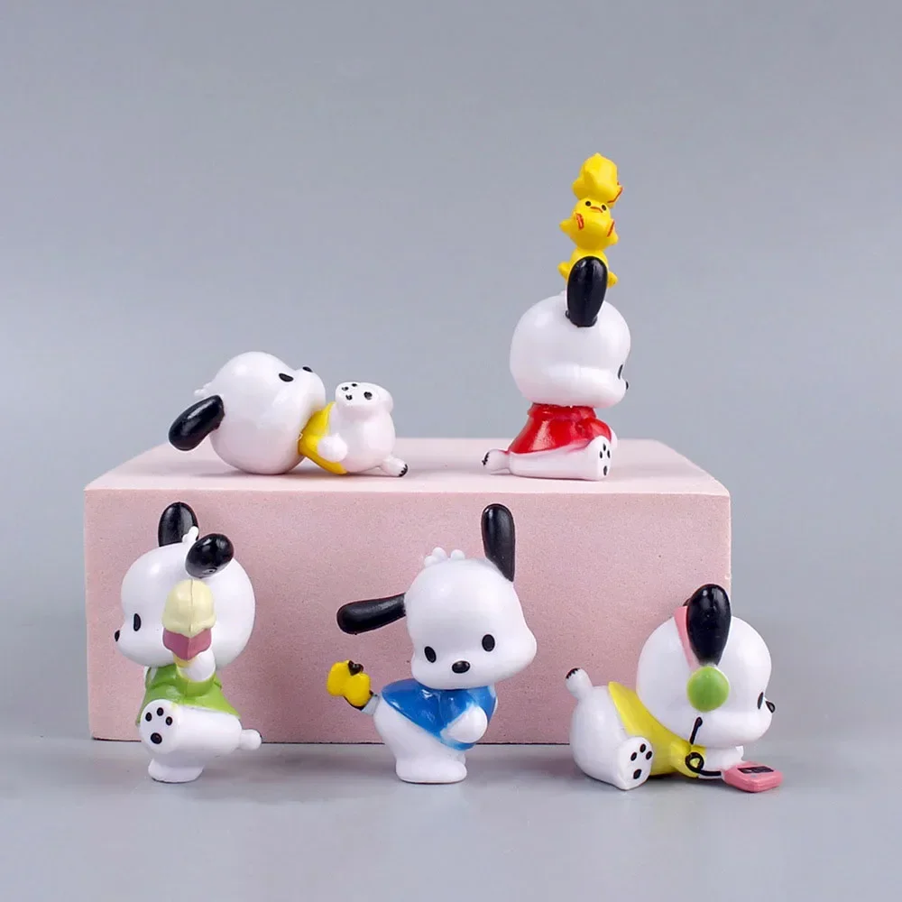 Pochacco Happy Time Sanrio Decoration Anime Figure Kawaii Toy Cartoon Model Cake Decoration Accessories Children Christmas Gifts