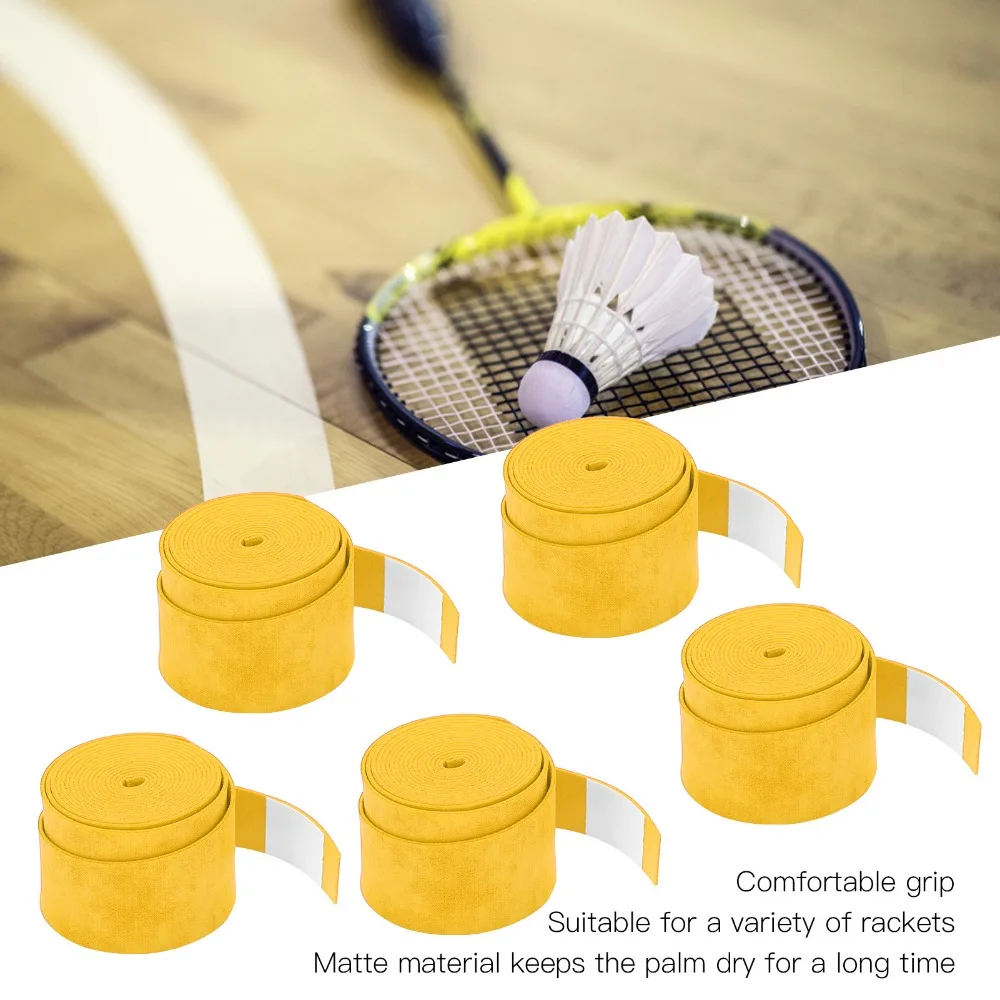 5PCS Non-Sticky Handle Overgrip Anti-Slip Breathable Tennis Overgrips Absorb Sweat Badminton Handle Tape Badminton Rackets