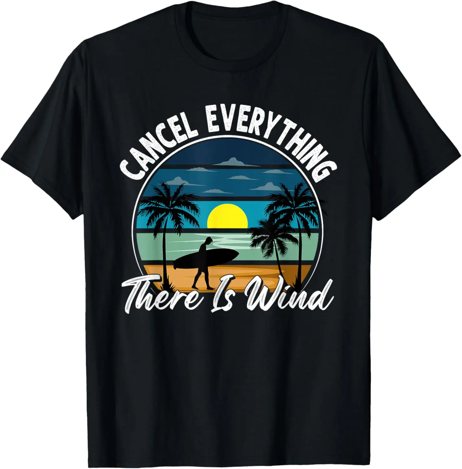 Beach Waves Graphic Windsurfer & Windsurfing Surfing T-Shirt O-neck Men Print Modal Breathable Factory Delivery Fashion