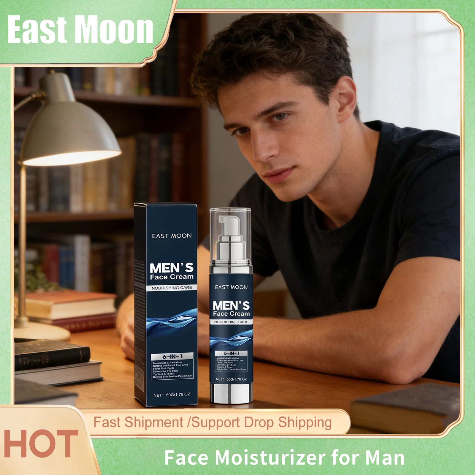 East Moon Niacinamide Facial Moisturizing Cream Improve Elasticity Remove W-rinkle Keep Firming Shrink Pores Man Face Care Cream
