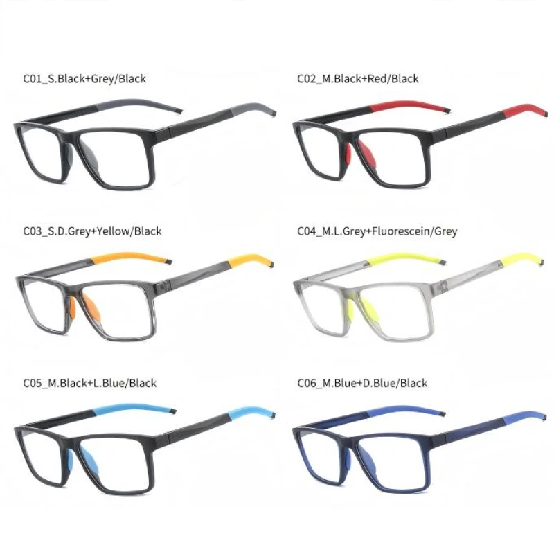 Transparent Square Sporting Glasses Frame Computer TR90 Optical Spectacle Eyeglasses Transparent Eyewear Women Men Removable