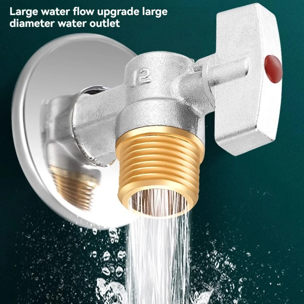 ABKO-2PCS válvula de bola de entrada de agua fría y caliente de latón 20mm válvula de parada del fregadero del baño conexión del inodoro regulador de presión de agua