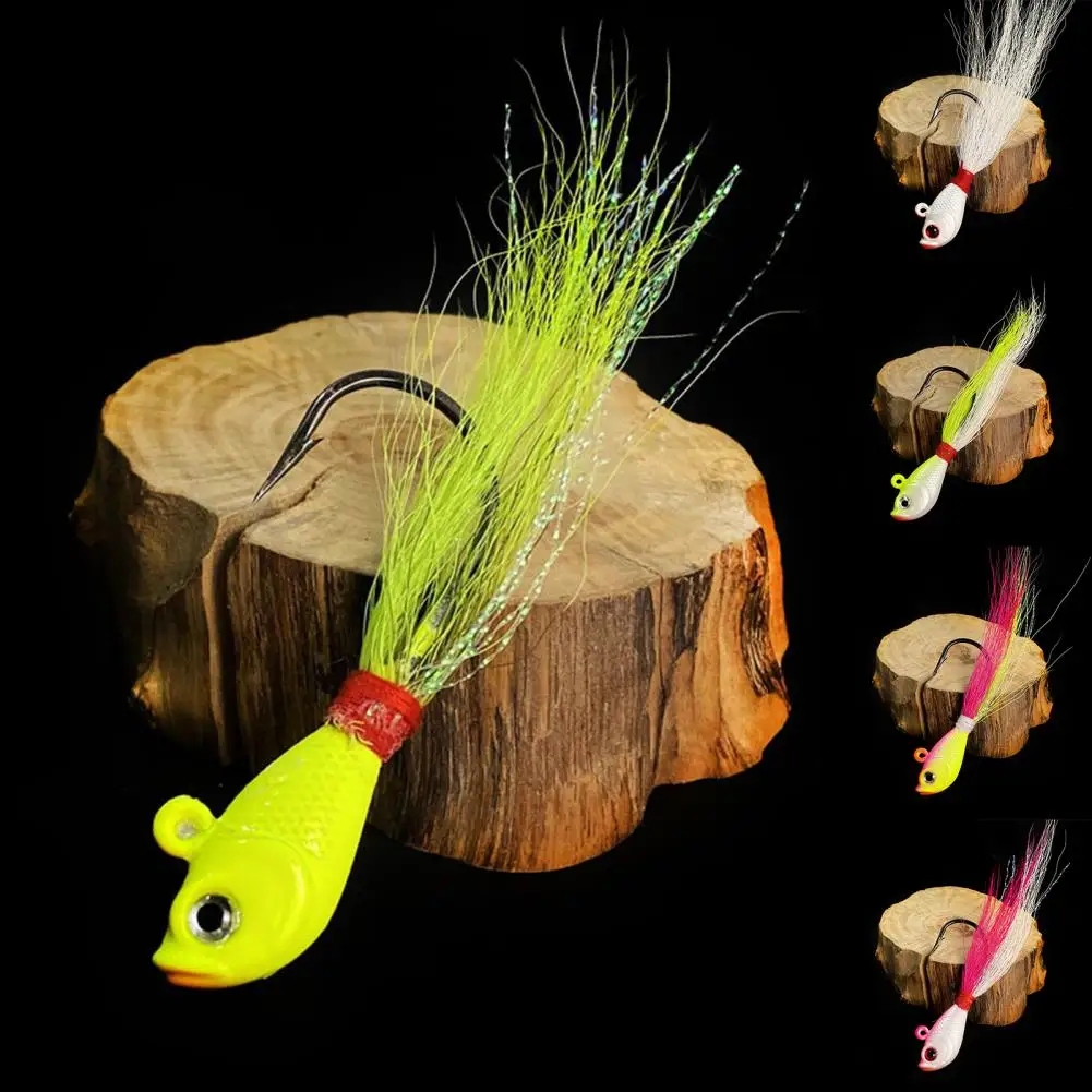 

Fishing Lure Eco-friendly 3D Simulated Fisheyes Long Throw Imitation Deer Hair Fish Head Hook Outdoor Fishing