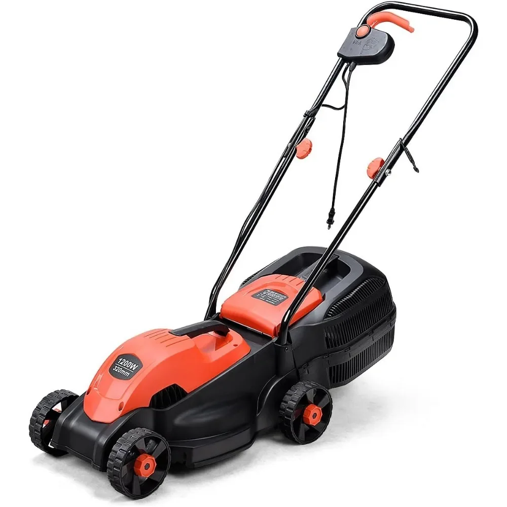 

Lawn Mower, Electric Lawn Mower with Grass Collection Bag, Folding Handle, Adjustable Cutting Height, Corded Push Lawn Mowers