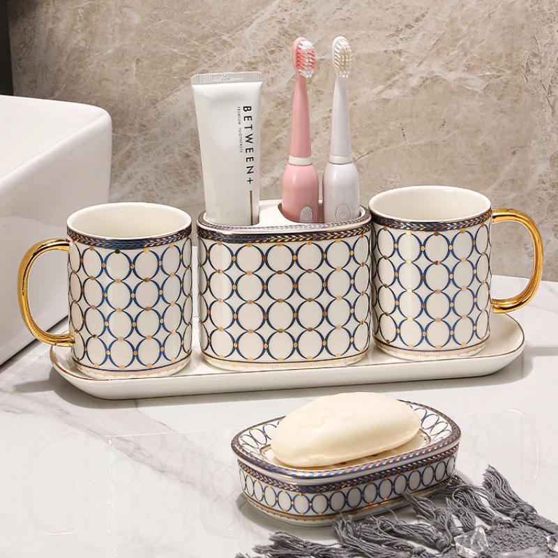 Hotel Bathroom Toiletries Toothbrush Cup Mouthwash Cup Storage Tray Jewelry Storage Rack Bathroom Accessories Warm Room Gift