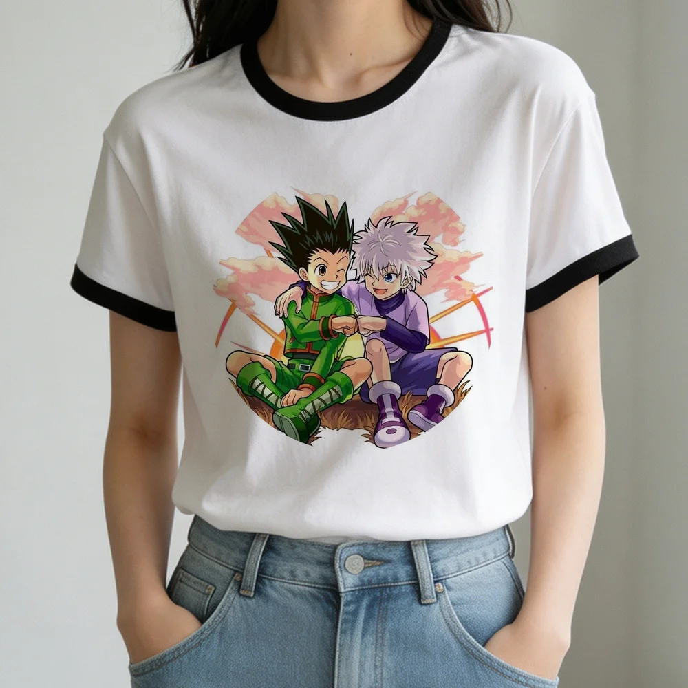 Hunter × Hunter tshirt women clearance sales 80s kawaii top tees meme grunge Psychedelic y2k 2000s
