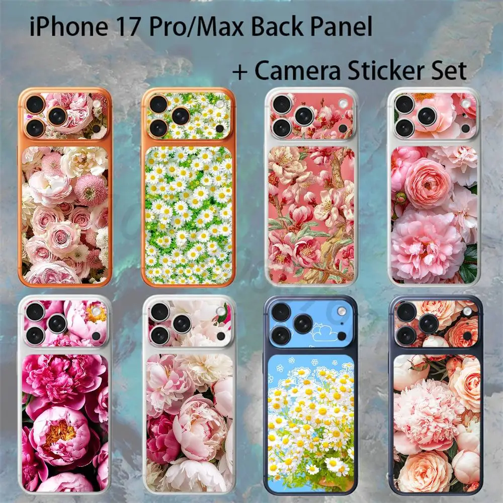 Colorful Flowers For iPhone 18 17pro/proMax Full body Back Cover Decal Skin Colorful Rear Protective Sticker Film
