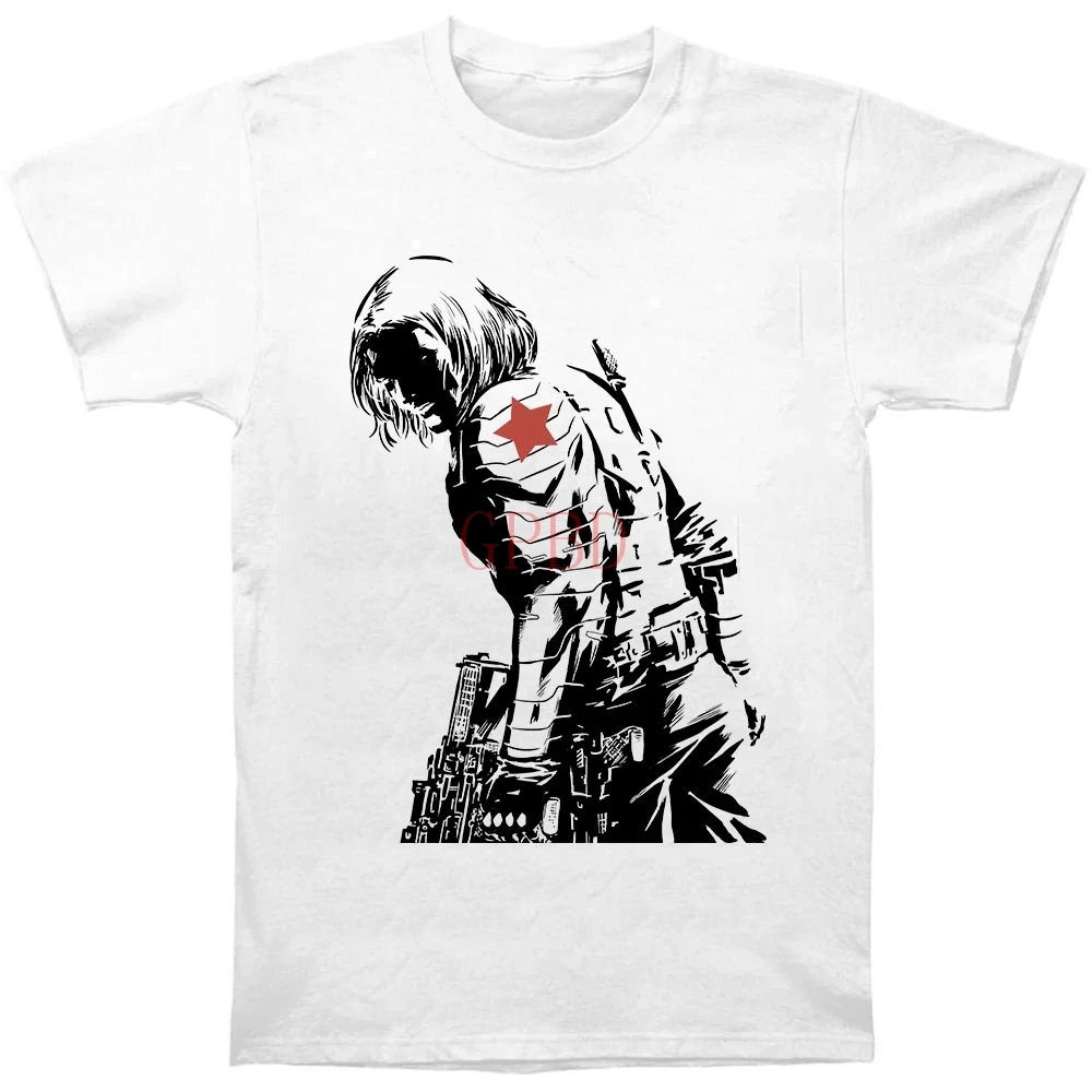 Clothing TECC Bucky Barnes Winter Soldier Big Boys Girls Fashion T Shirt White