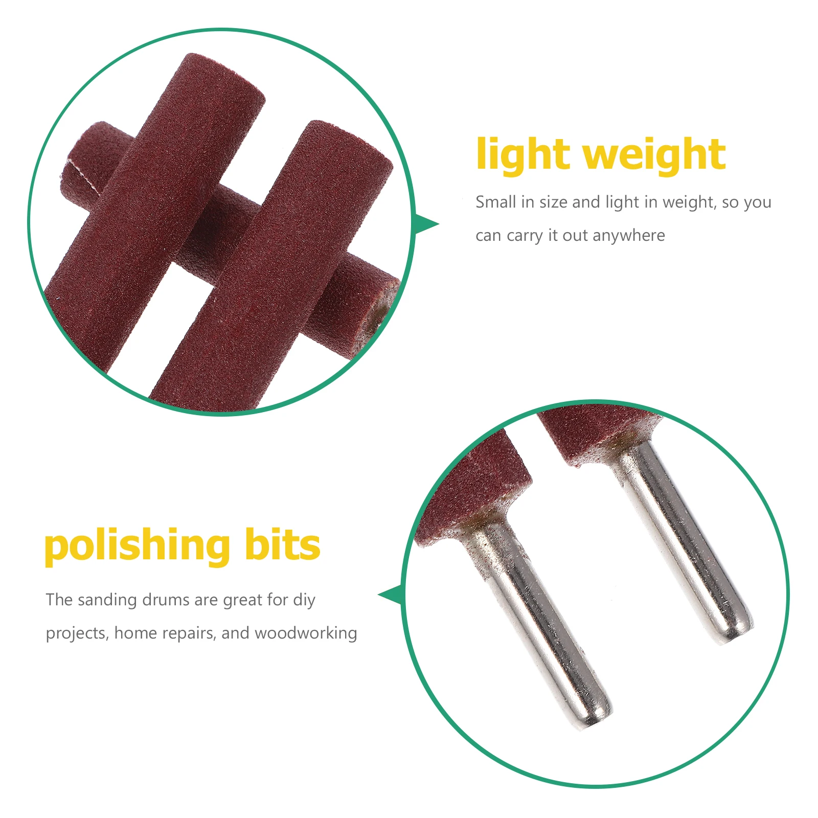 

3pcs Cylinder Cloth Grinding Heads 6mm Handle 80 240 Grit Sanding Drums Rotary Tool Sandpaper Sticks for Drill