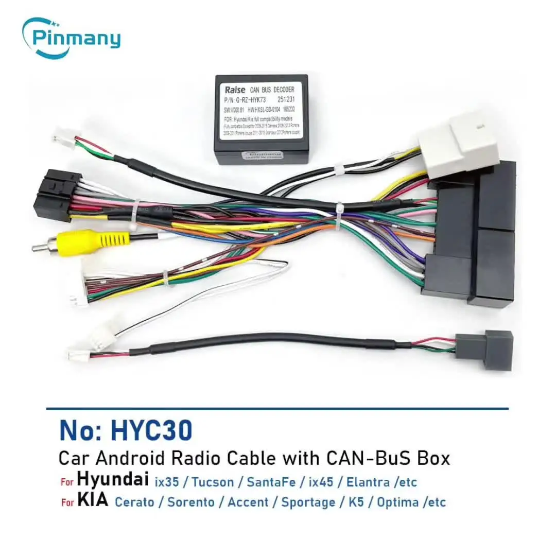 Cavo Radio Auto HYC1, Adattatore Cablaggio per Hyundai Sonata IX35 Tucson Elantra, per KIA Carens Sportage Sorento K2 K3 K4 K5  34