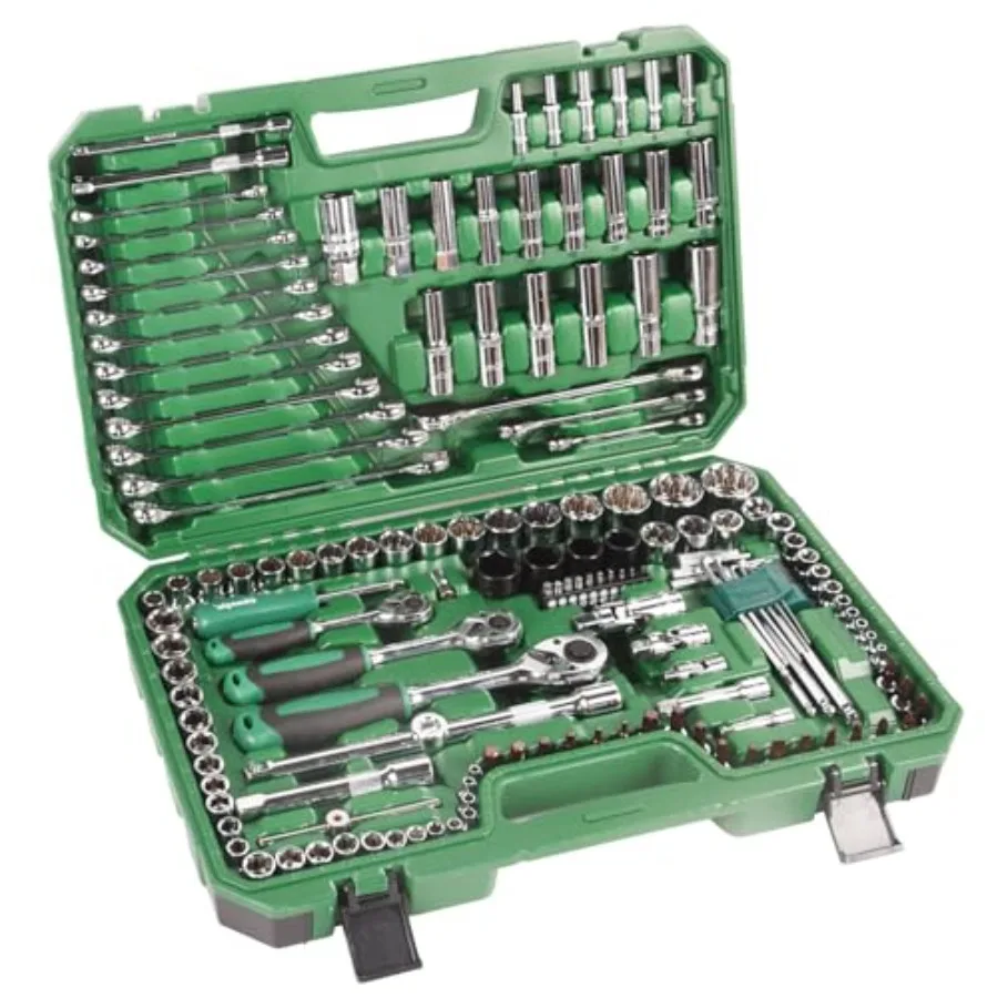 

151pcs Socket and Drive Tool Set 1 2 1 4 3 8 Mechanics Tools Kit Sockets Set Metric Drive Socket Set Drive Sizes with Plastic T