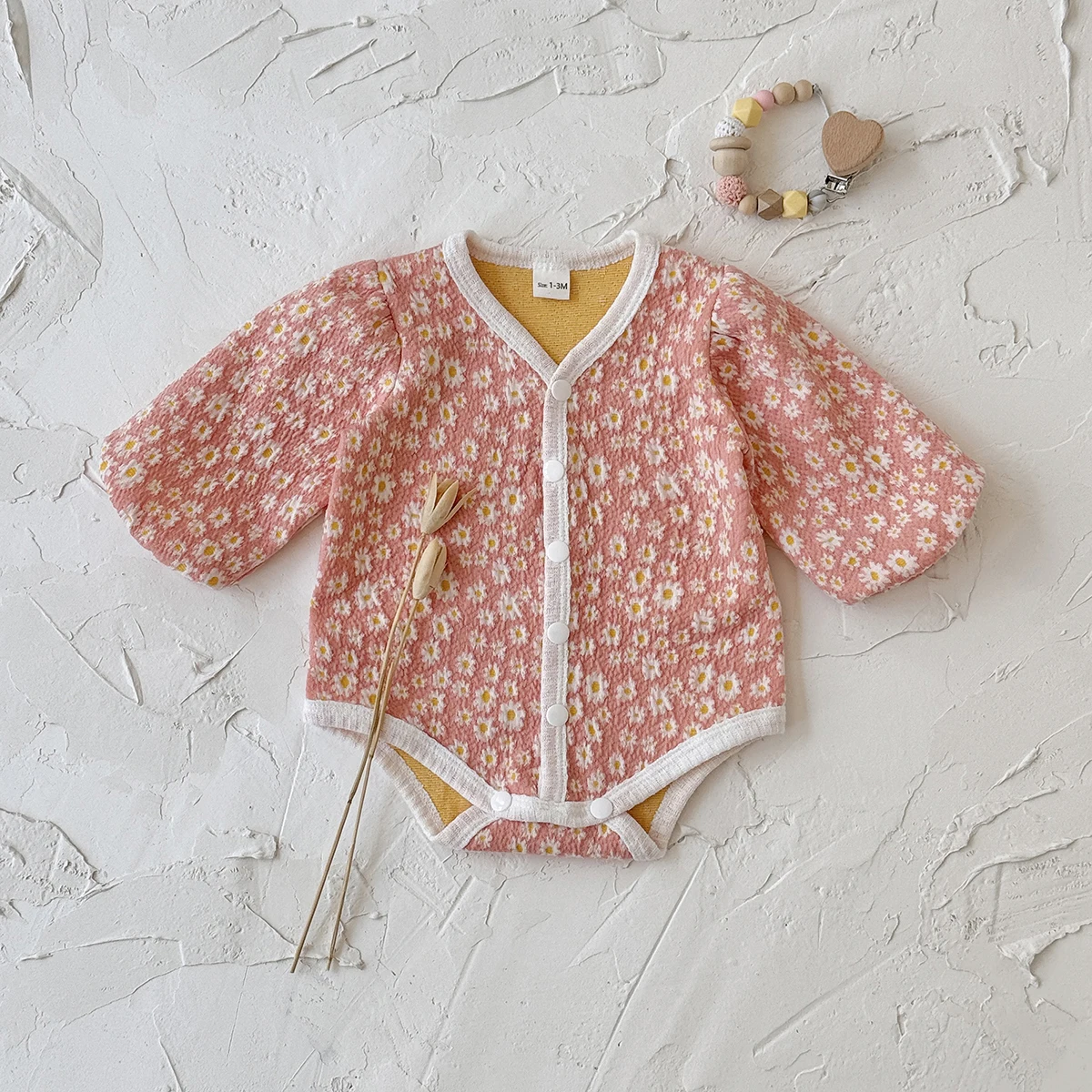 

Autumn New Baby Girl Clothes Toddler Bodysuit Bubble Romper Cute Flower Print Baby Bodysuits Girls Infant Newborn Jumpsuit