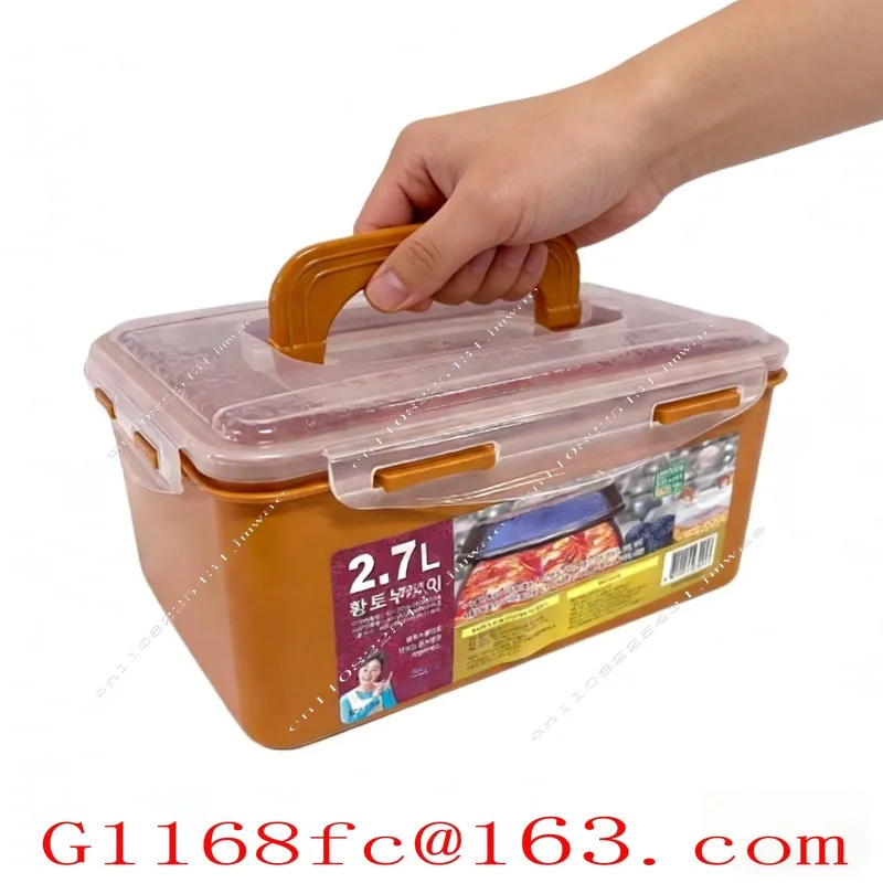 Korean Kimchi Crisper, Two Options for Fresh-keeping and Pickling, Multi-size, with Pressing Plate