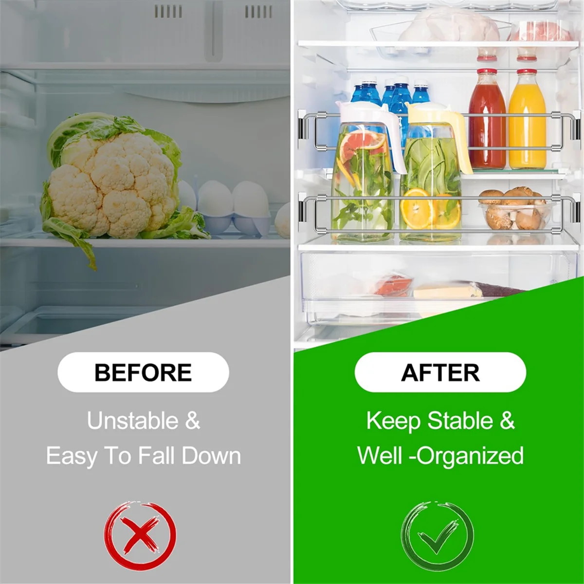 4 ชิ้น RV ตู้เย็นบาร์ 12.44-22.63 นิ้วสแตนเลส RV ตู้เย็นความตึงเครียดแท่ง RV ตู้เย็นอุปกรณ์เสริม