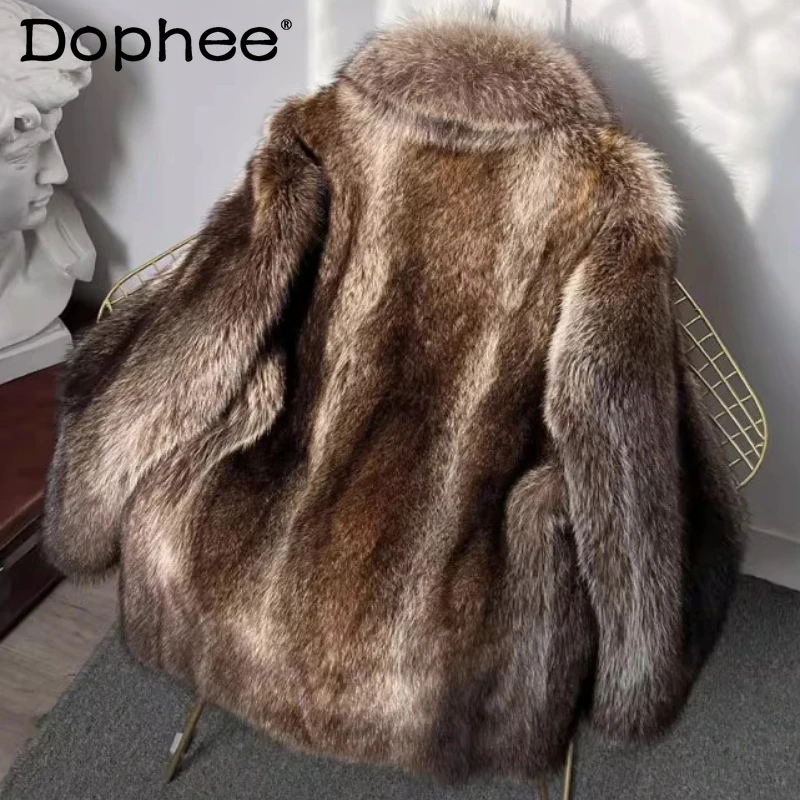 Men's 2025 Winter New Faux Fur Fur Integration Thickened Parkas Jacket Coats Masculinity Loose Comfort Long Sleeve Warm Coats
