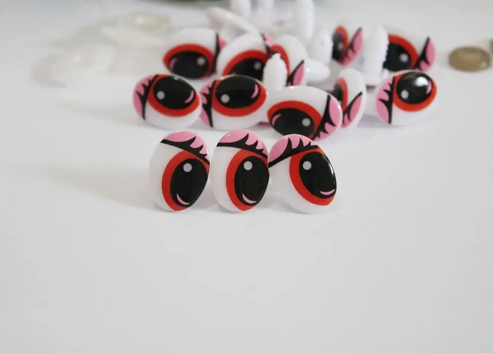 20pcs/lot  15x20mm cute new style  print toy comical eyes animal eyes  & washer for diy plush doll findings