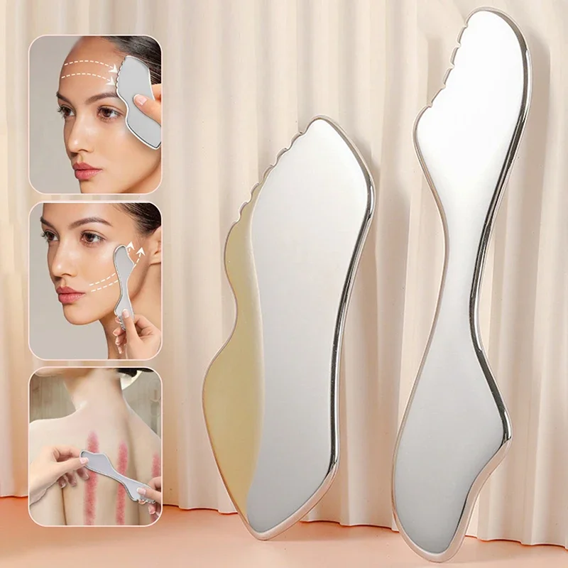 

Stainless Steel Gua Sha Board Scraping Body Massager Facial Lifting For Muscle Relaxing Soft Tissue Reduce Head Neck Back Pain