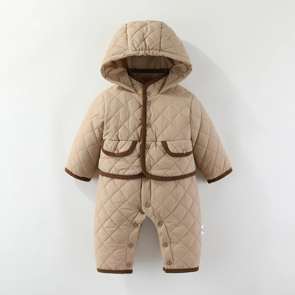 Newborn Baby Jumpsuit Autumn Winter Baby Romper Warm Infant Snowsuit Plus Velvet Boys Clothes Thicken Baby Girls Coat 0-24 Month