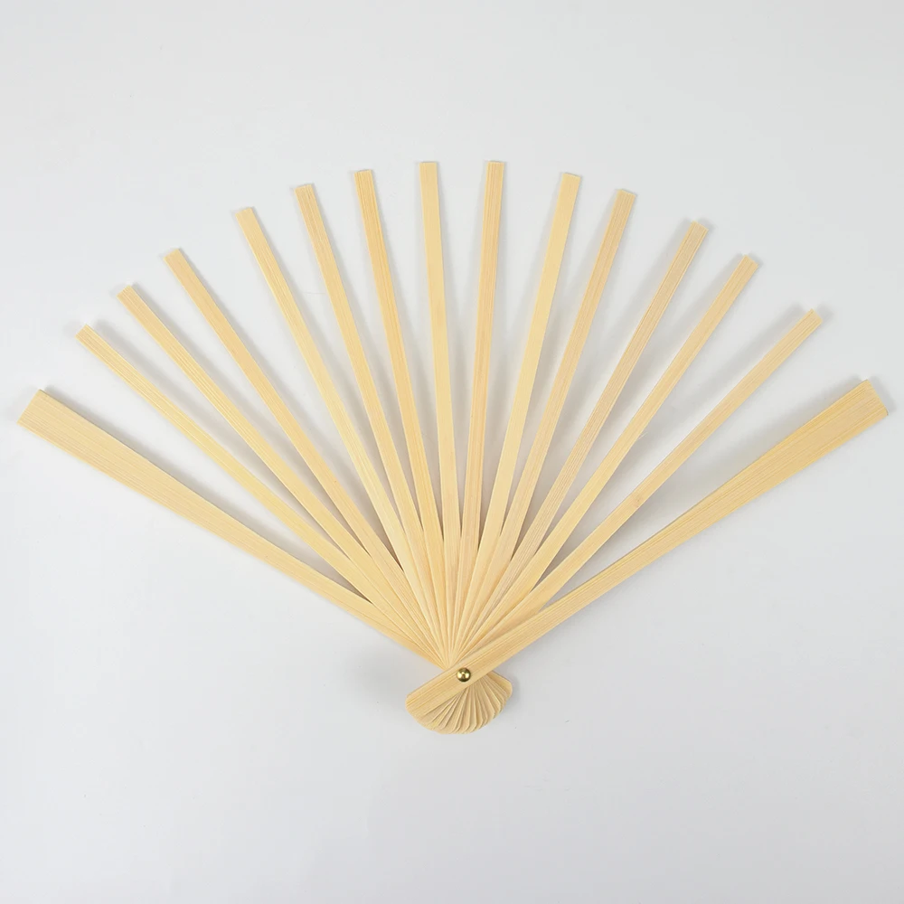 Wholesale Bamboo Fan 15 Bones Feather Fan Bars Bamboo Slice Plume Fan for Crafts Party Stage Performance Feather Fan Accessories