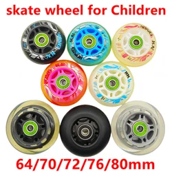 inline skate wheel children PU wheel 64mm 70mm 72mm 82A 84A 8wheels/lot