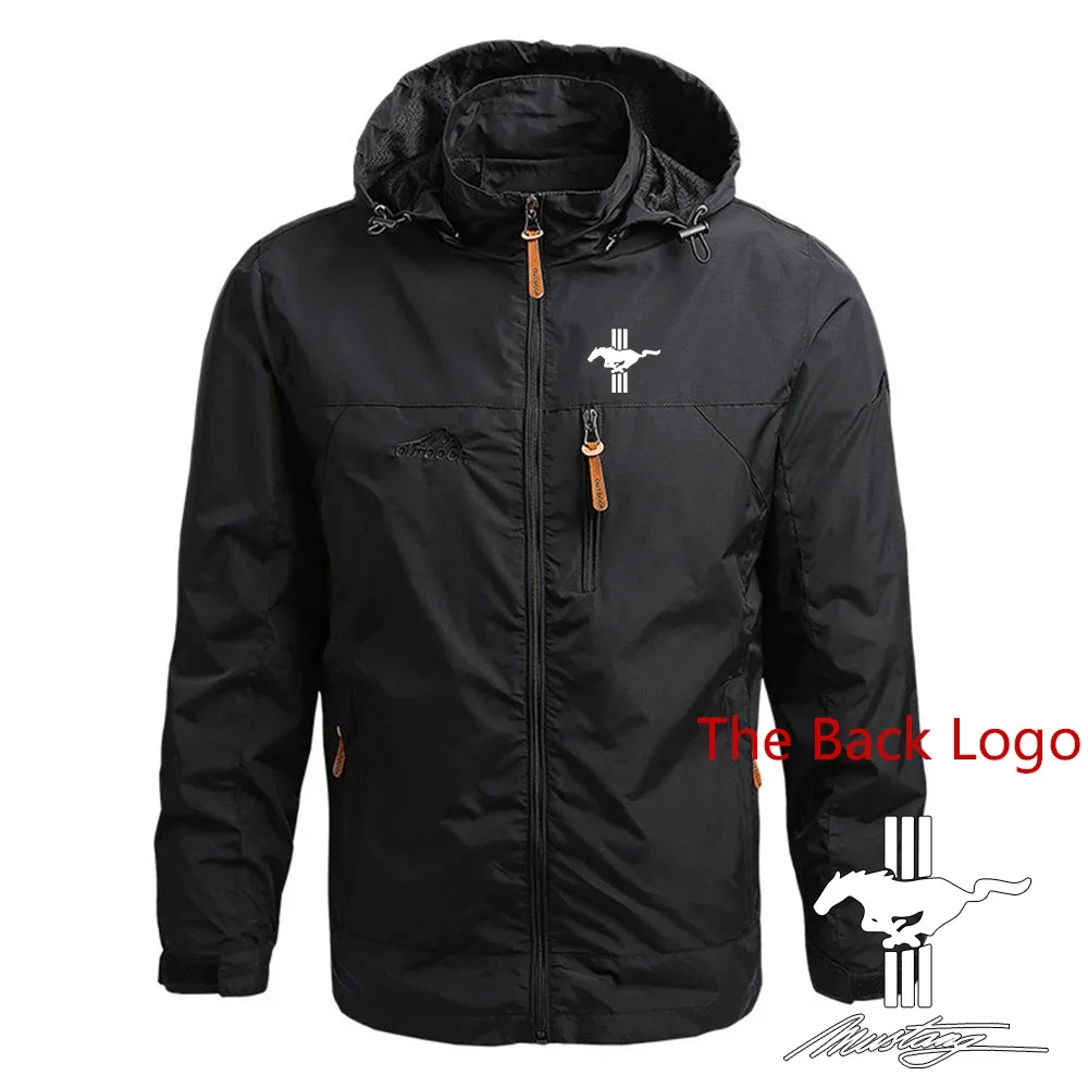 

Mustang Printed Men Windbreaker Military Field Jackets Outerwear Winter Autumn Waterproof Flight Pilot Coat Hoodie Clothes