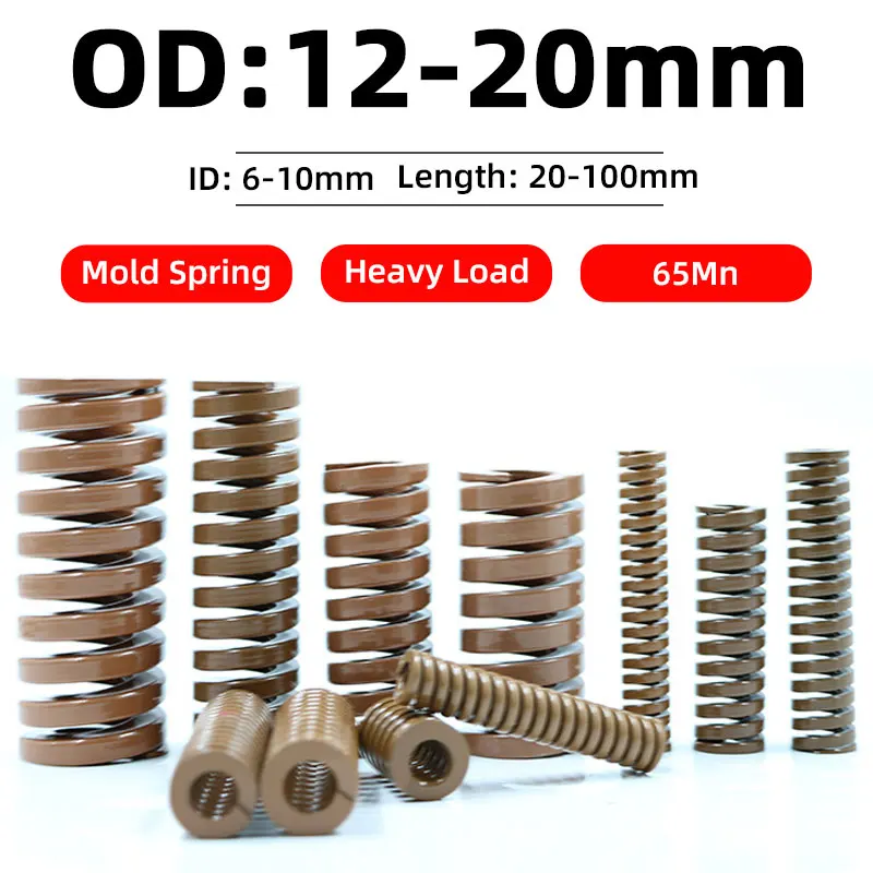 

Obelix 1PCS Brown Heavy Load Press Compression Die Spring Spiral Stamping Rectangular Springs Outer Dia 12-30mm Length 20-100mm