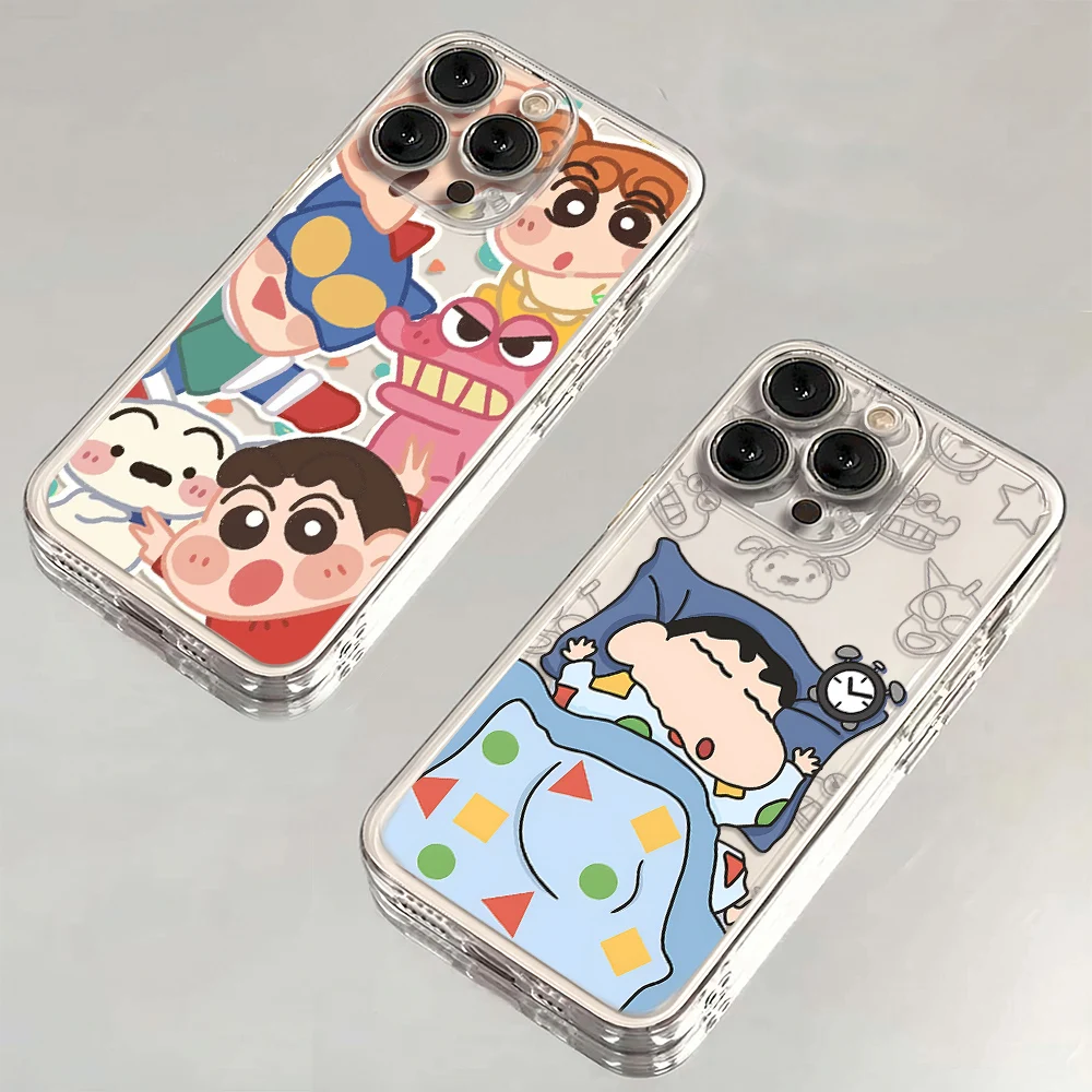 Cute Crayons Shinchans Phone Case For OPPO Realme C67 C65 C63 C55 C53 C35 C30 C11 12 10 9 8 7 6 Pro Plus 4G 5G Transparent Cover