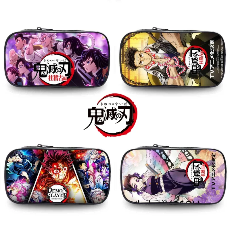 

Anime Demon Slayer Kimetsu No Yaiba Pencil Case Nezuko Kamado Uzui Tengen Zipper Purse Makeup Bag Pen Stationery Bag