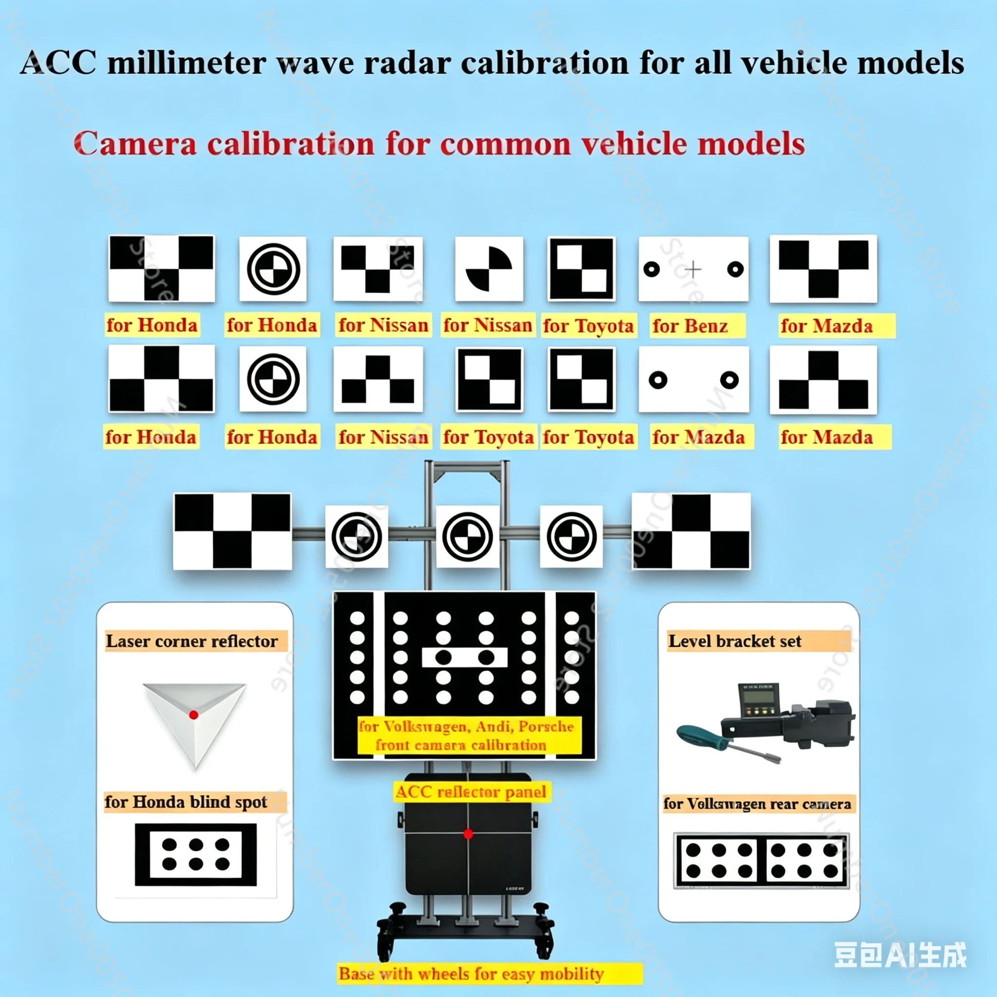 ADAS Calibration Tool ACC mmWave Radar Calibration for All Vehicles Front Camera Calibration for Common Cars for Toyota,Honda，VW