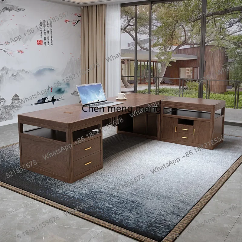 

E136 Wooden Study Office Desk Modern Decoration Design Aesthetic Display Office Desk Minimalist Nordic Ufficio Commercial Furnit