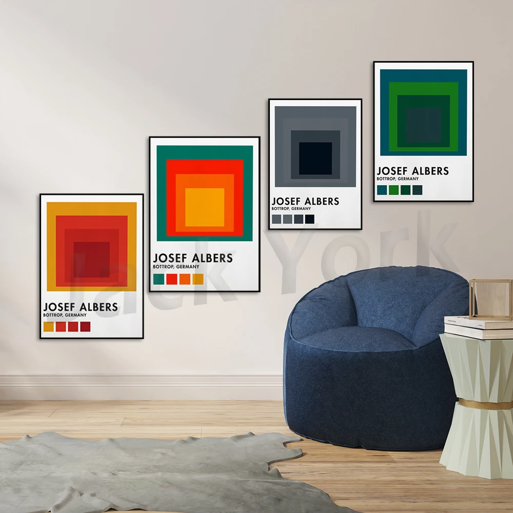 Josef Albers Poster, Josef Albers Colour Series Exhibition Print, Color Swatch Poster, Mid Century Modern Art, Home Decor