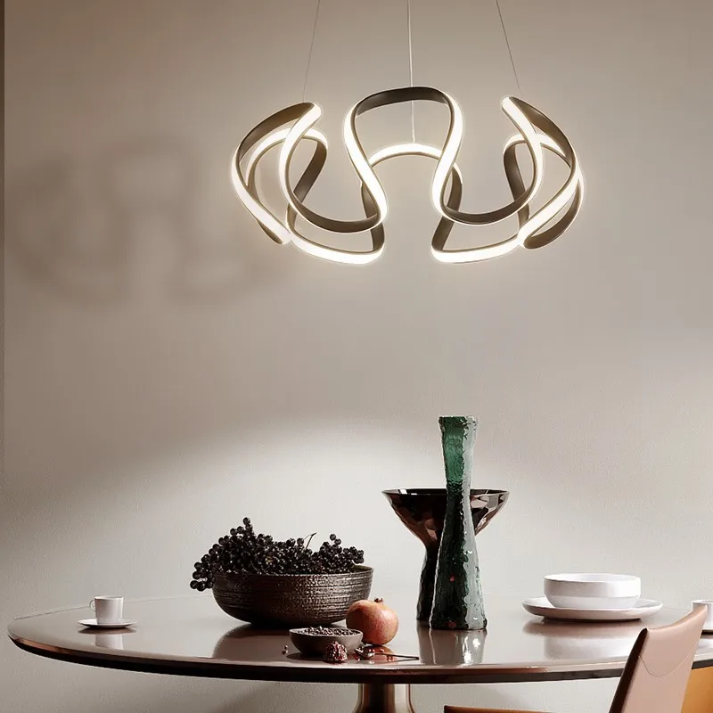 Modern Pendant Light Nordic Twisted Led Chandelier Ceiling Lamp Living Dining Room Chandelier  Corridor Personalized INS Fixture