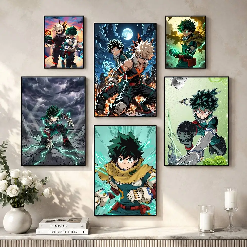 Deku Bakugou Shouto Hero A-Academia Poster Versatile HD Waterproof Wall Art Self-Adhesive Decor for Any Space Ideal Gift