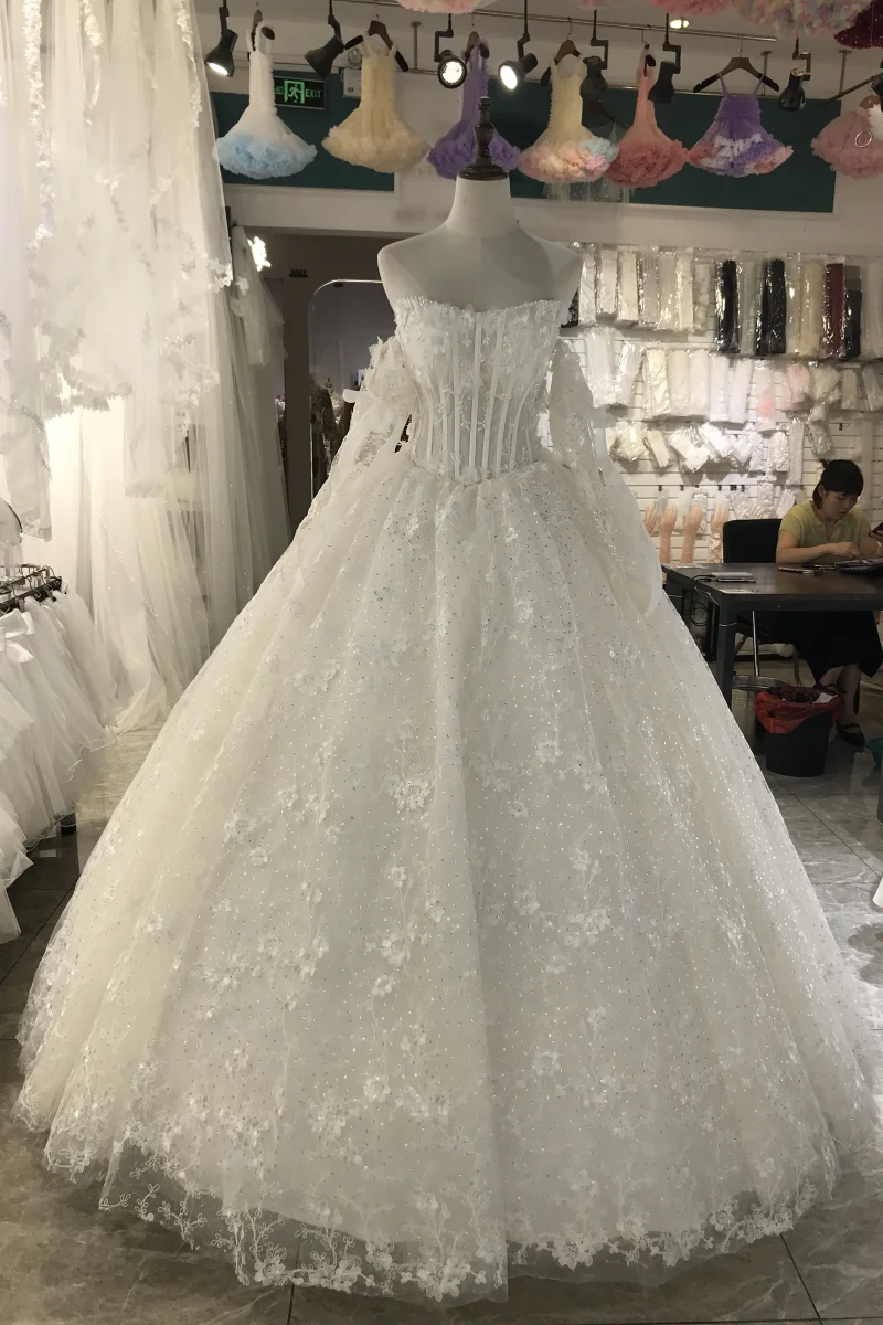 Kisswhite Green Collection Customized Princess One Show 3 Styles  Beads Shiny Puffy Wedding Bridal Dresses