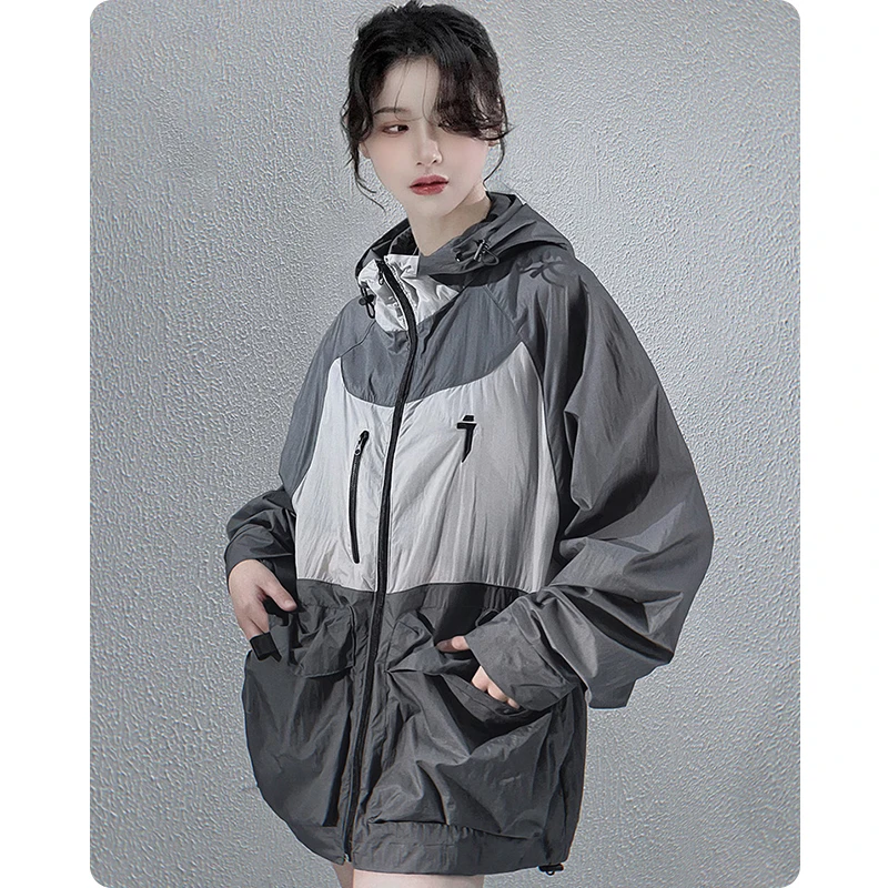 

Unisex Summer Thin Jacket Breathe Freely Hooded Quick Drying Sun Protection Lightweight Breathable Skin Men's clothing Harajuku