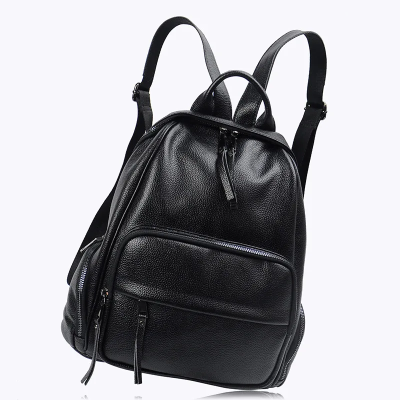 New Senior Four Season Style Leather Women's Feminine Fashion Backpacks Functional Travel Bags Large Teenagers Capacity Backpack