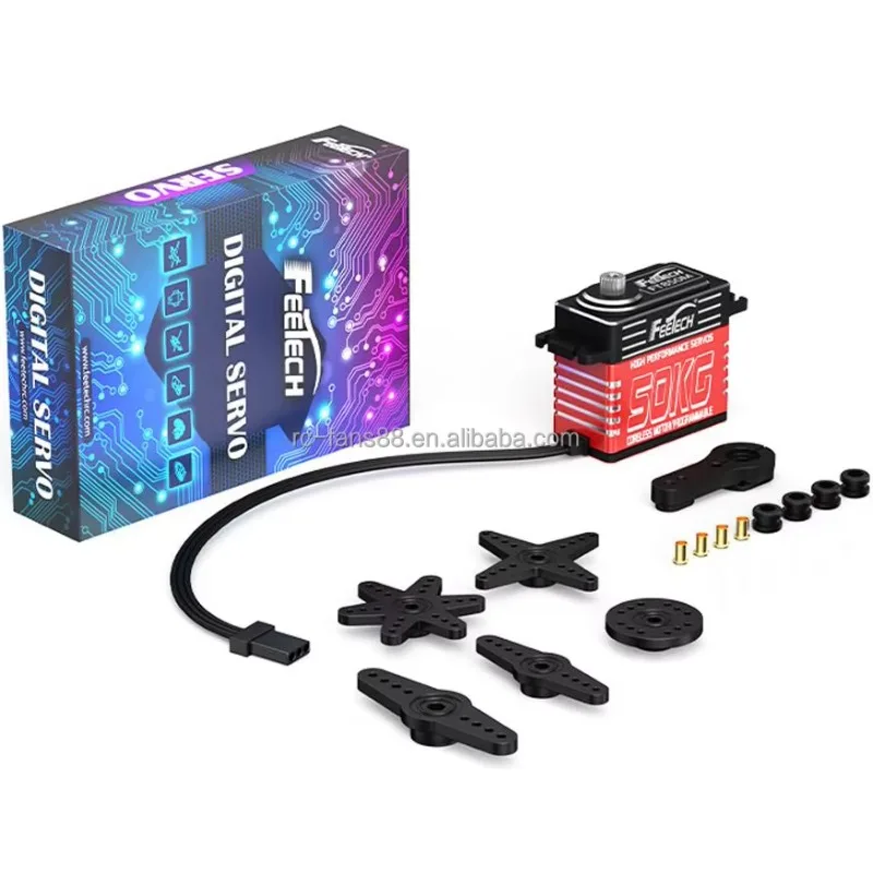 Feetech FT850M 50kg 12V Waterproof IP67 Digital Coreless Servo Motor with 1/6 1/8 1/10 1/12 RC Crawler Car/Robot/Boat (180°)