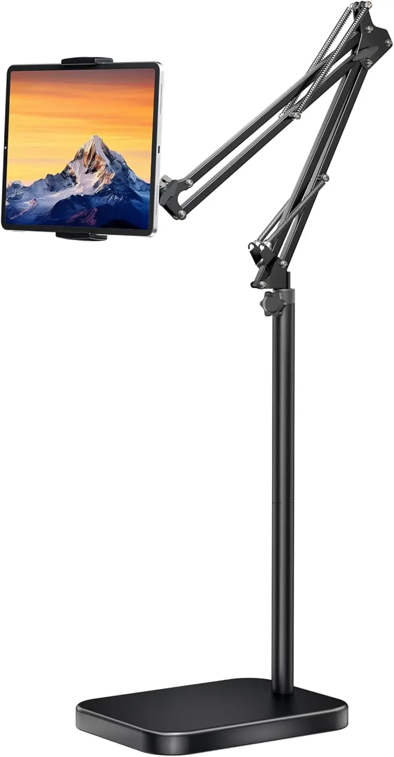 

Adjustable Tablet Floor Stand with Heavy Base - Compatible with iPads, Kindle, Galaxy Tabs, and Phones (4.7''-13'')