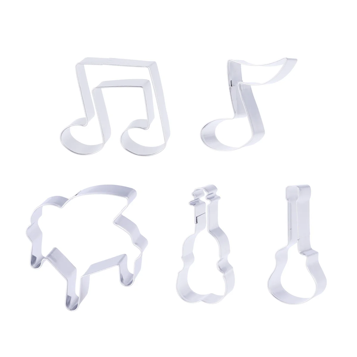 

5 Pcs Biscuit Cookie Stencils Mold Stainless Steel Cutters Fondant Molds