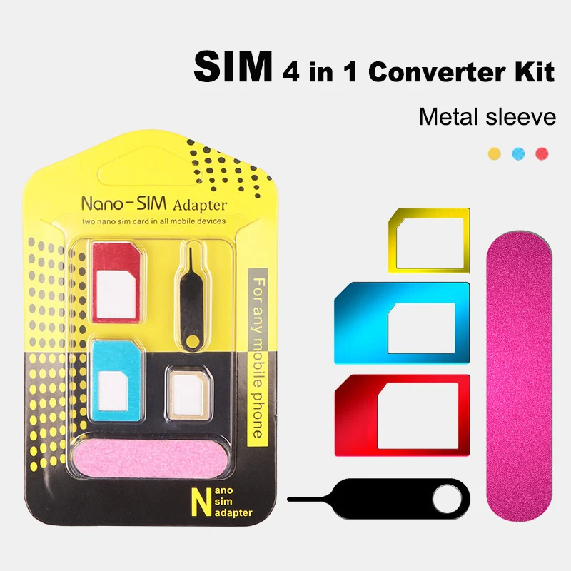 Nano sim 5-in-1 sim metal restoration card holder for mobile phone card holder small card to large card slot restoration device