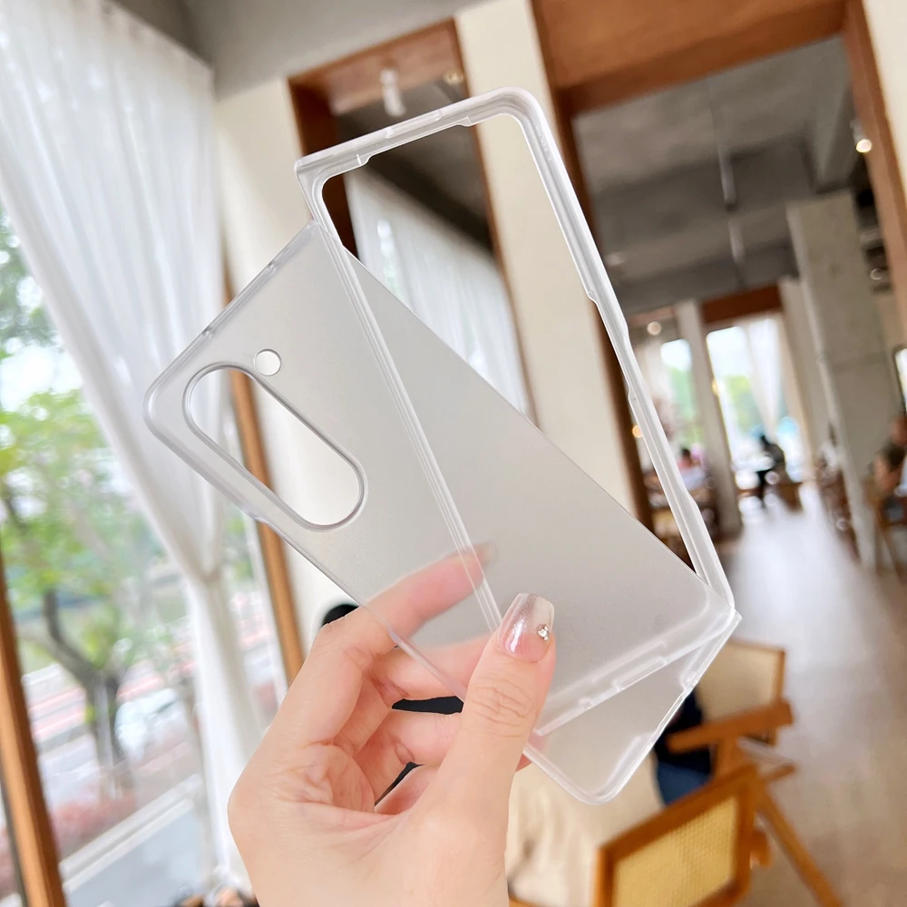 Phone Case For Samsung Galaxy Z Fold 6 5 4 3 2 Matte Transparent 2 in 1 Hard Shockproof Cover Shell