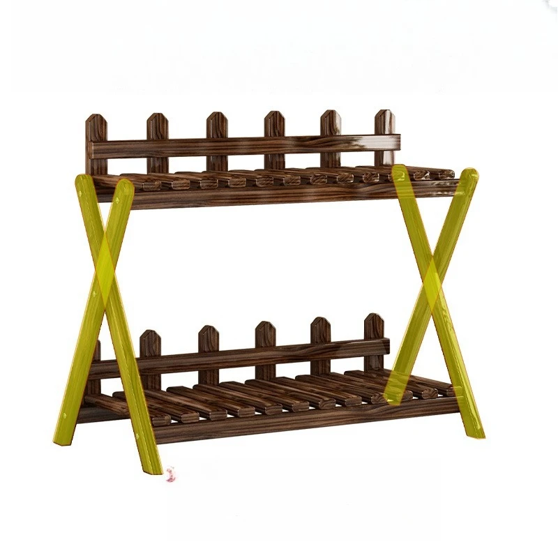 

Solid wood multi-layer flower stand Balcony Living room indoor floor-to-ceiling succulent dill plant flower pot placement shelf